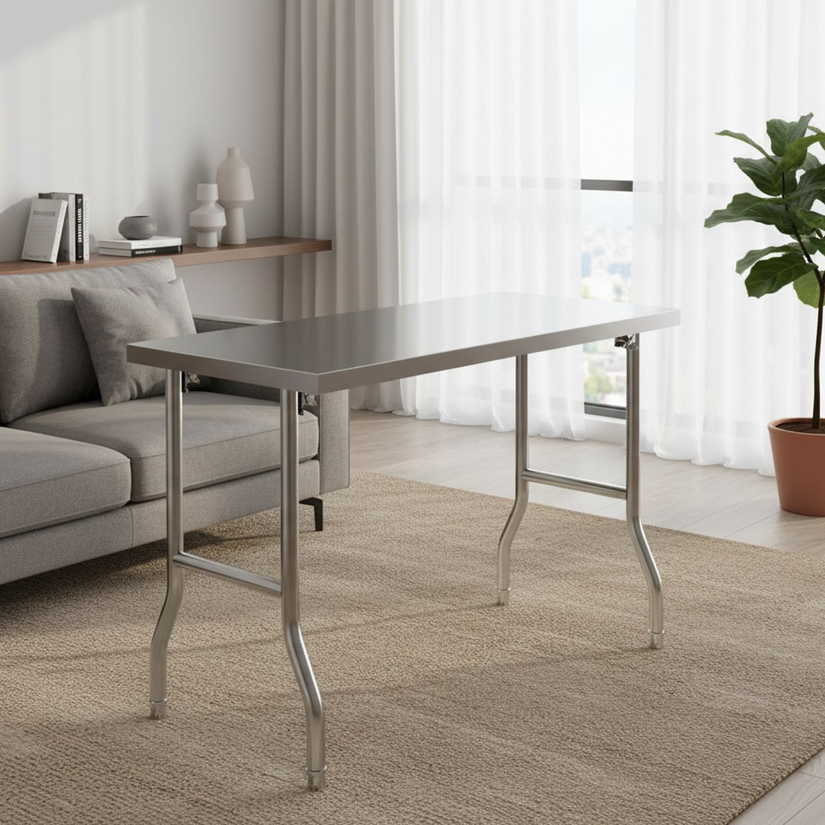 Commercial Kitchen Tables - Heavy Duty Stainless Steel Folding Prep