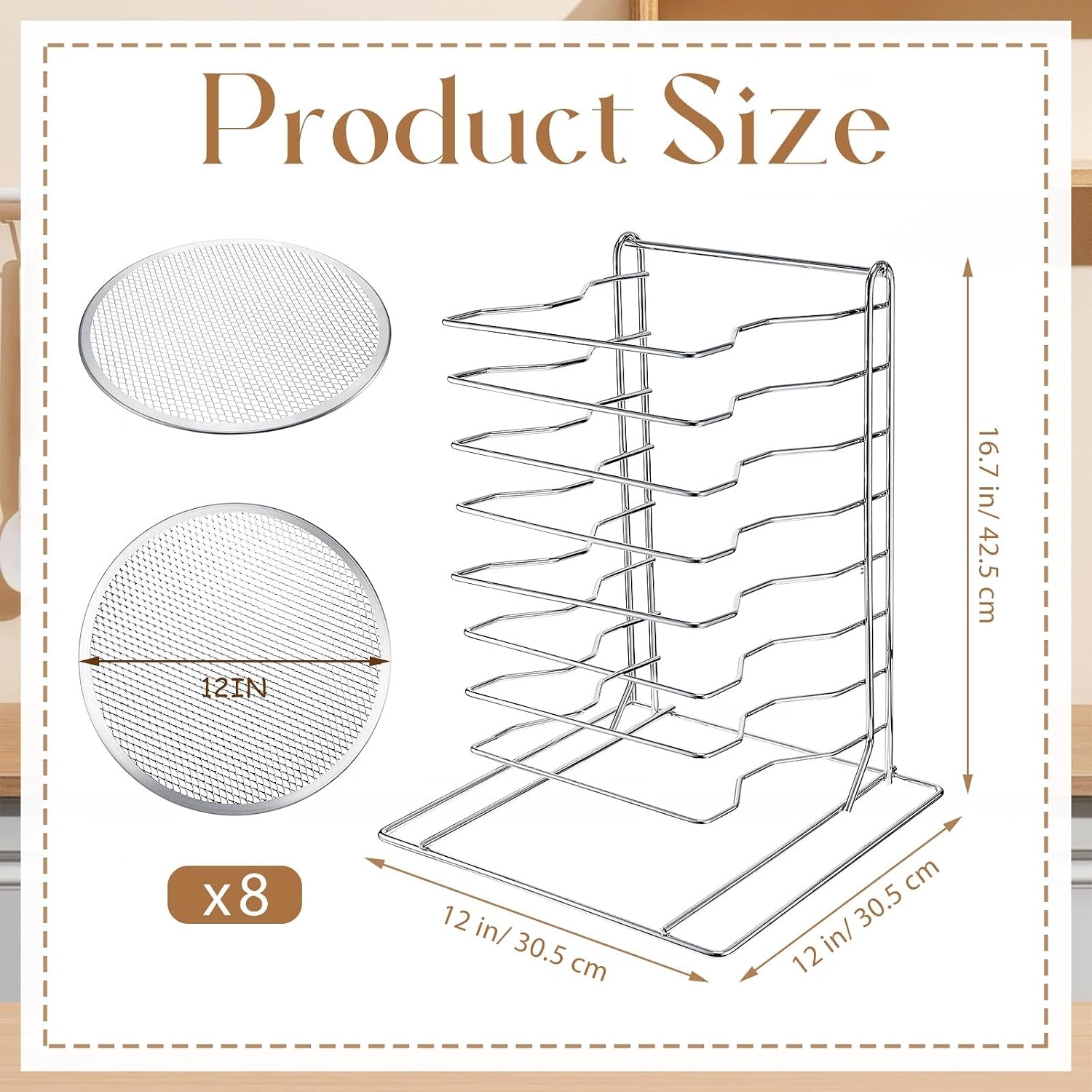 Pizza Rack 8 Tiered Stand With - Commercial Kitchen Set recension och pris