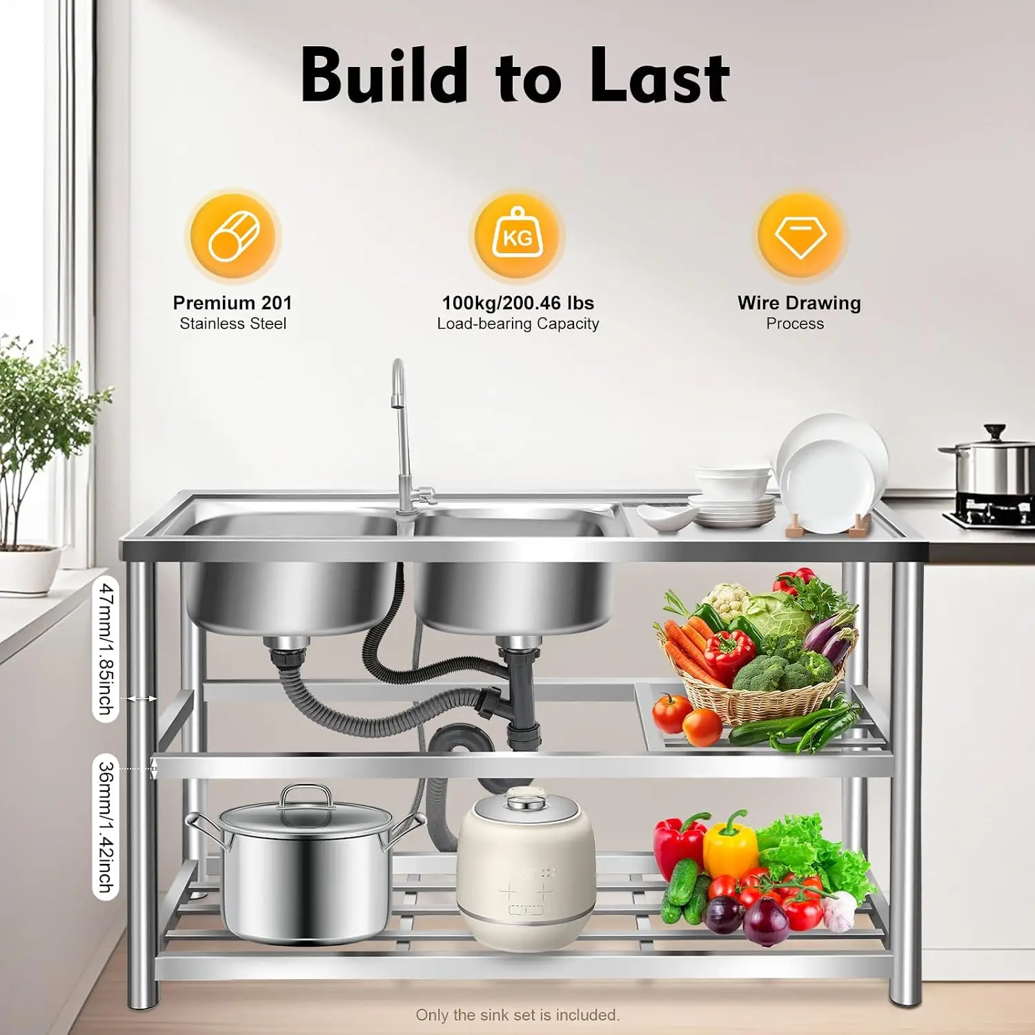 3 Tiers Freestanding Stainless - Commercial Kitchen Set recension och pris
